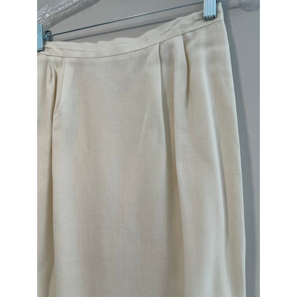VTG Nolan Miller 3 Pc Skirt Suit White Western Blazer Rayon Linen Size 10 SG - Picture 11 of 16